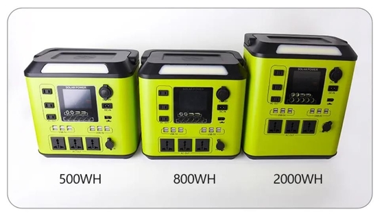 ग्रीन 1500W पोर्टेबल पावर स्टेशन 500WH 800WH 2000WH सौर ऊर्जा भंडारण जनरेटर