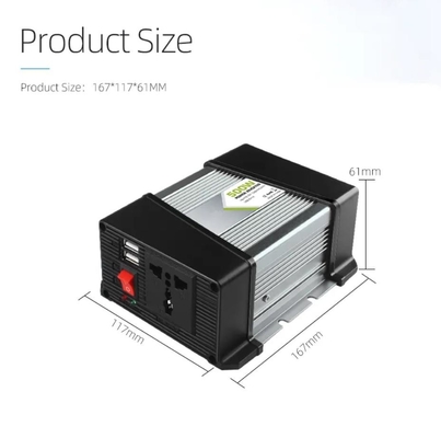 डुअल USB के साथ व्हीकल माउंटेड सोलर पावर इन्वर्टर 500W 12v से 220v होम 5v 2.1a
