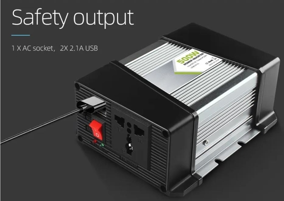 डुअल USB के साथ व्हीकल माउंटेड सोलर पावर इन्वर्टर 500W 12v से 220v होम 5v 2.1a