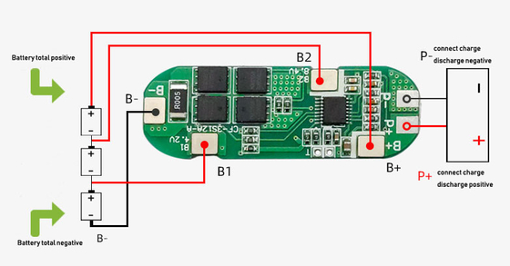 3S 6A 10A ली आयन 18650 BMS Pcm बैटरी प्रोटेक्शन बोर्ड 11.1V 12V 12.6V