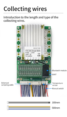 स्मार्ट बैटरी प्रोटेक्शन बोर्ड, बीटी UART 60V 72V के साथ बैलेंसर 17S-24S 80A के साथ BMS;