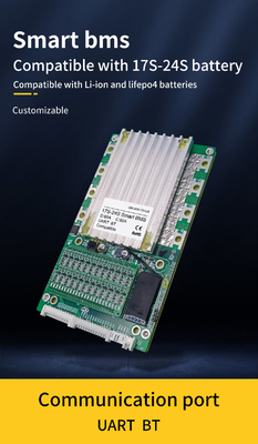 स्मार्ट बैटरी प्रोटेक्शन बोर्ड, बीटी UART 60V 72V के साथ बैलेंसर 17S-24S 80A के साथ BMS;