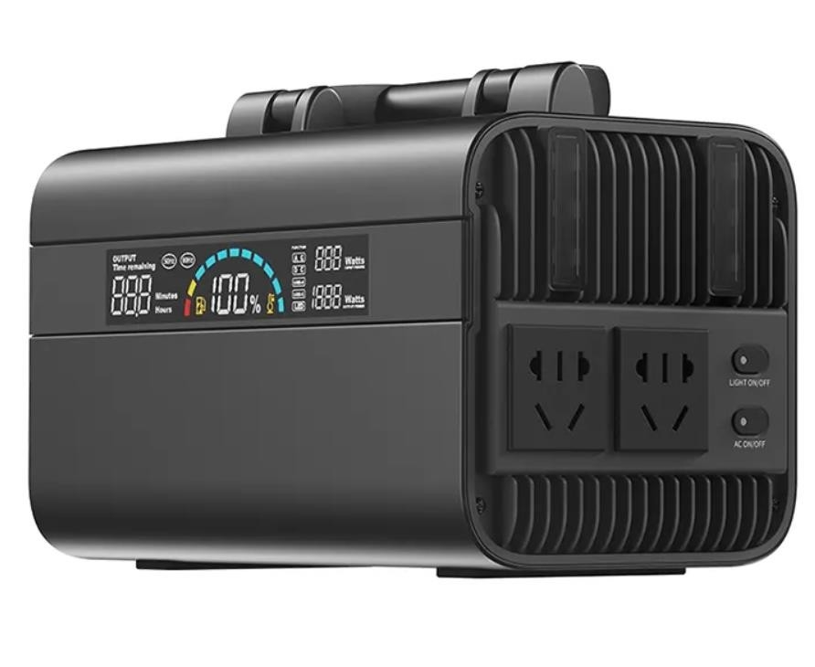 110V / 220V इनपुट आउटपुट 600wh पोर्टेबल पावर स्टेशन सोलर और लाइट 4w के साथ